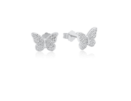 Butterfly studs silver