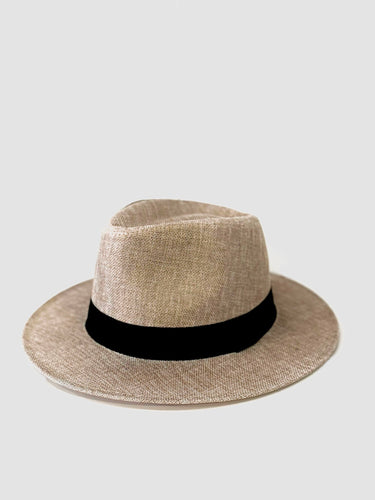 Chapeau Fedora extra fin bord moyen beige