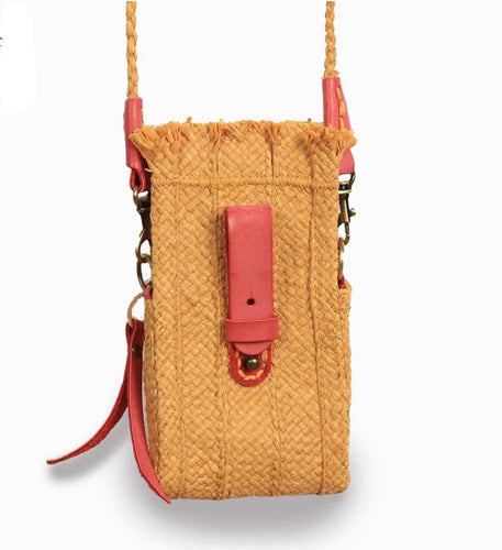 Raffia smartphone pouch