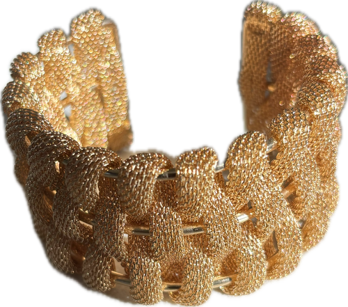 Bold Gold Woven Cuff Bracelet