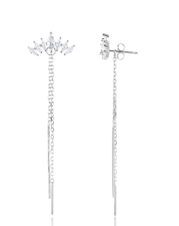 Crown and chain earrings