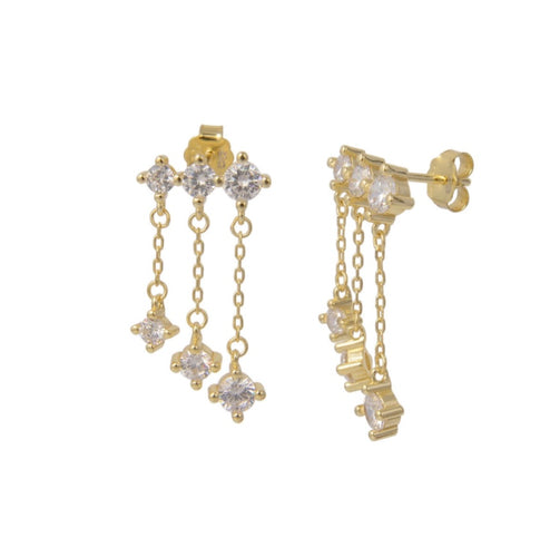 Triple Drop Chain Earrings