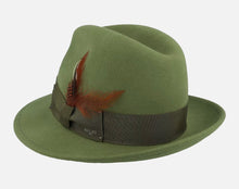 Load image into Gallery viewer, Bailey Blixen Fedora – Olive Green Wool Felt