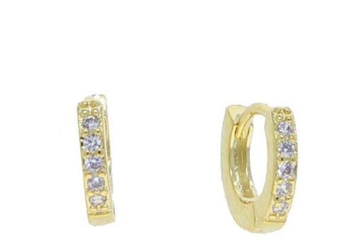 Gold pave hoops 6mm