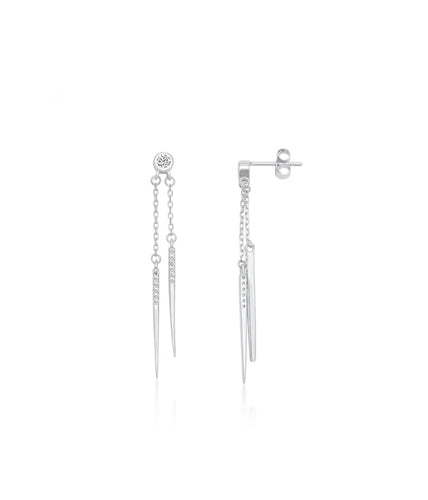 Double dangling pikes earrings