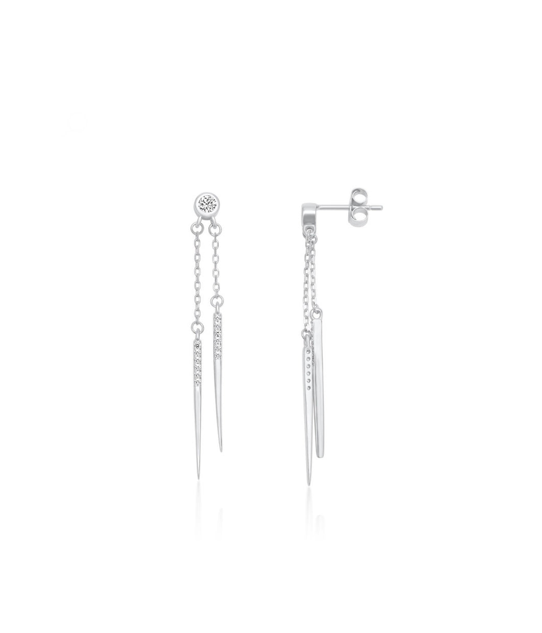 Double dangling pikes earrings