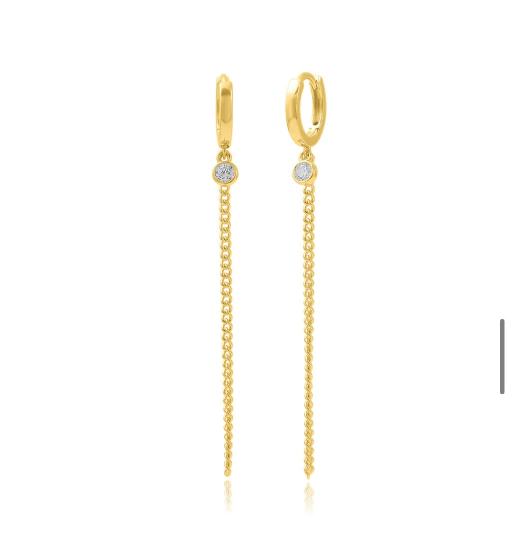 Chain drop earrings gold platted