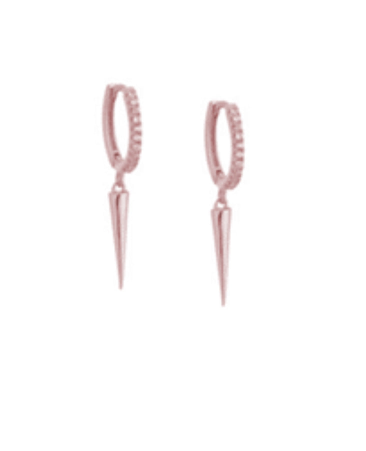 Dangling pike  hoops  rose gold