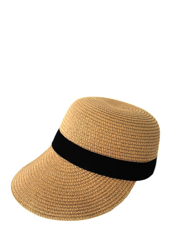 Straw cap ajustable with large visor