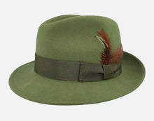 Load image into Gallery viewer, Bailey Blixen Fedora – Olive Green Wool Felt
