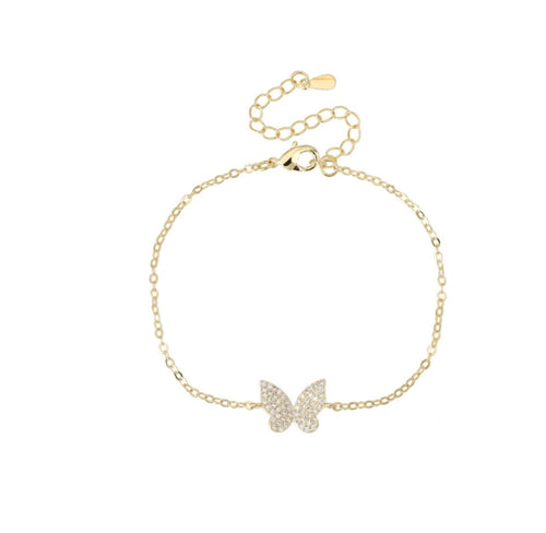 Pave butterfly bracelet