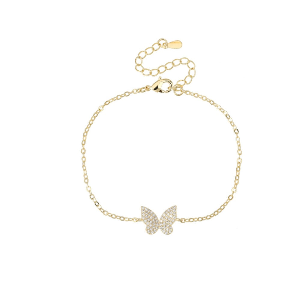 Pave butterfly bracelet