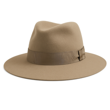 Load image into Gallery viewer, Justine – Camel Wide-Brim Felt Fedora
