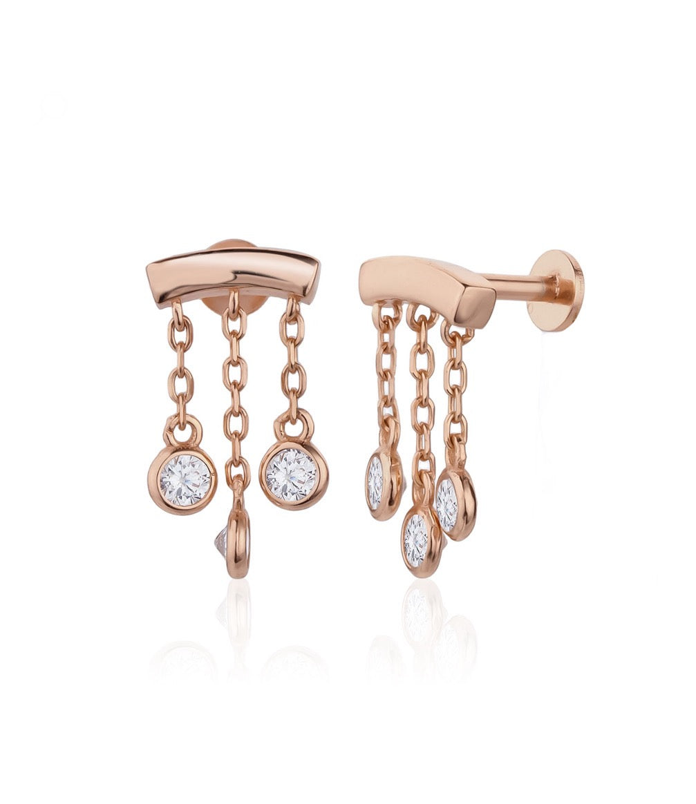 Dangling piercing rose gold