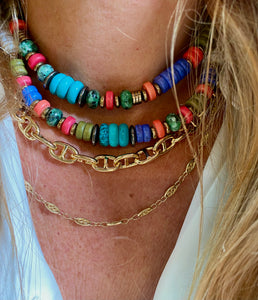 Multico flat beads necklace