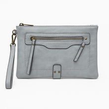 Load image into Gallery viewer, Light grey clutch with strap