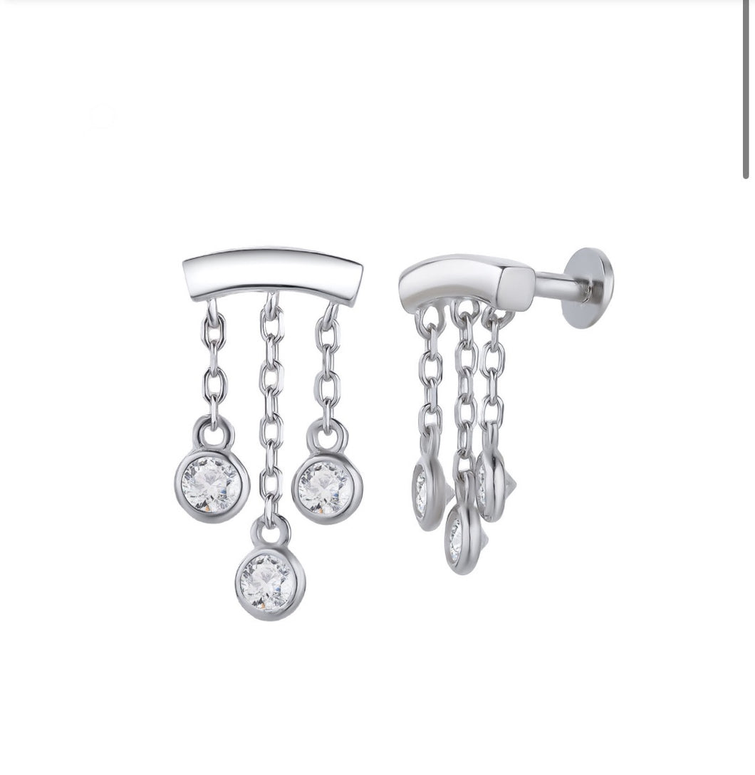 Dangling piercing silver