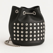 Load image into Gallery viewer, Studded bucket bag - black