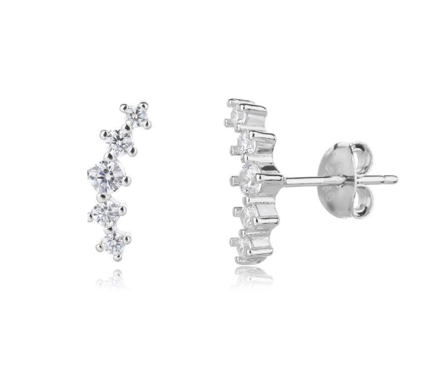 Zirco line studs silver