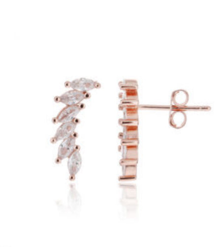 Zirco line studs rose gold