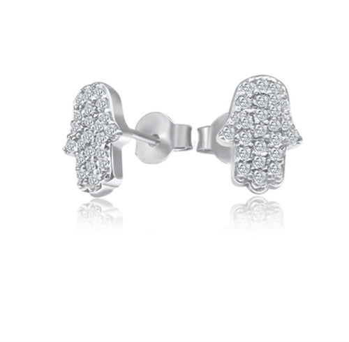 Hamsa studs silver