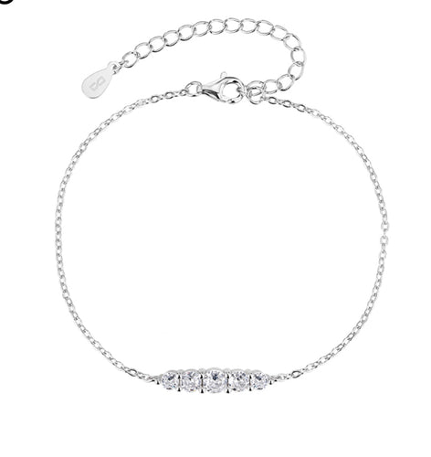 Zircon stones bracelet silver