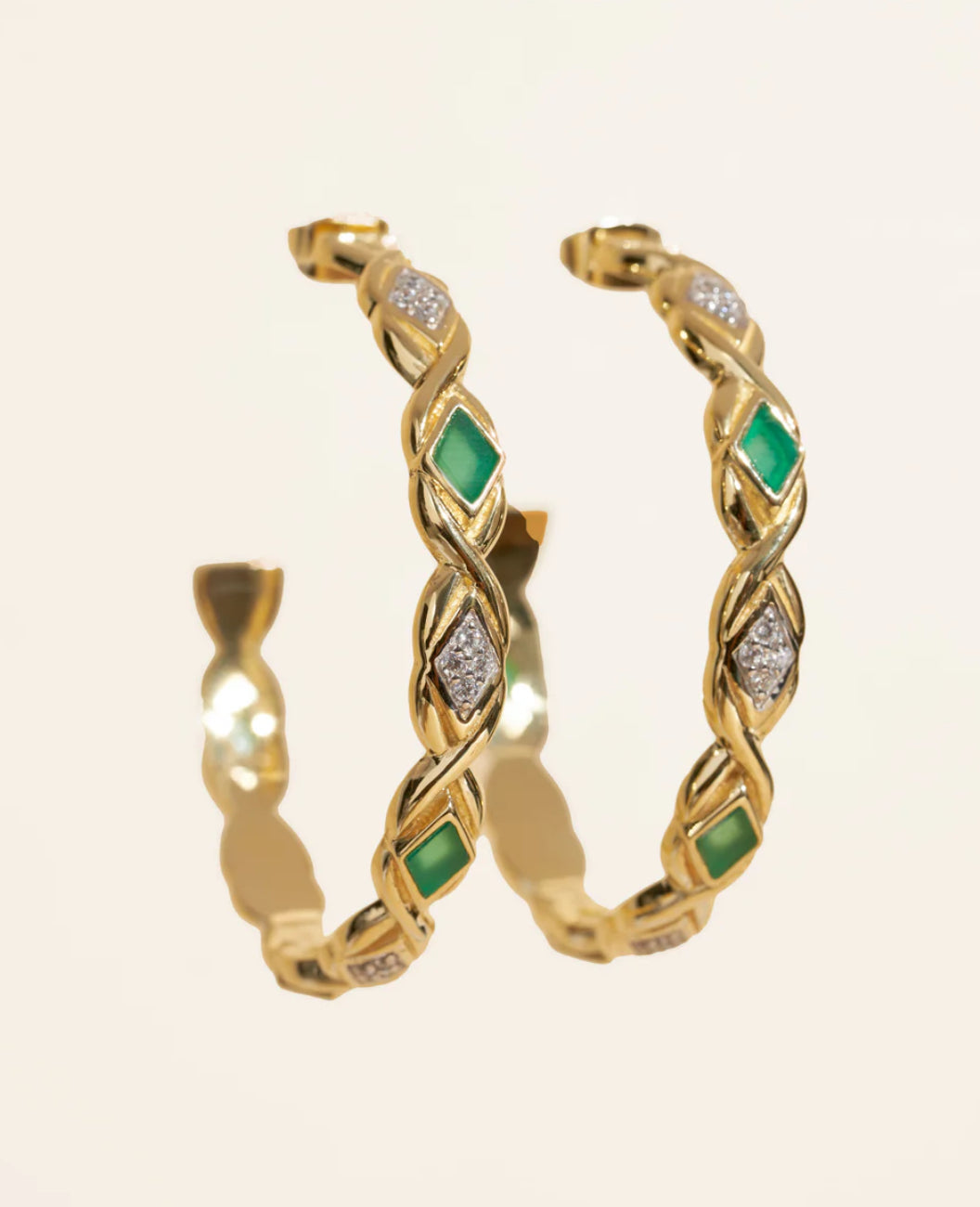 Earrings Sani green onyx Be Maad