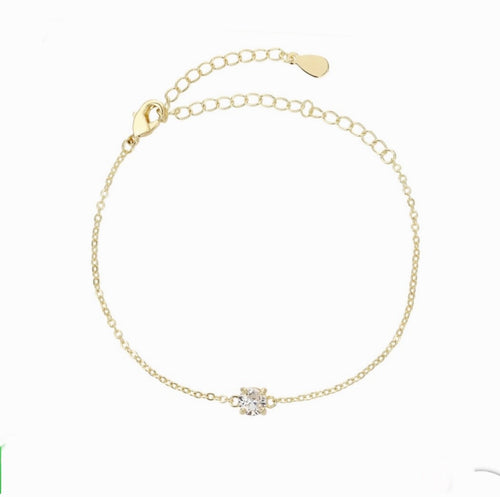 Delicate Gold Bracelet with Solitaire zirconium