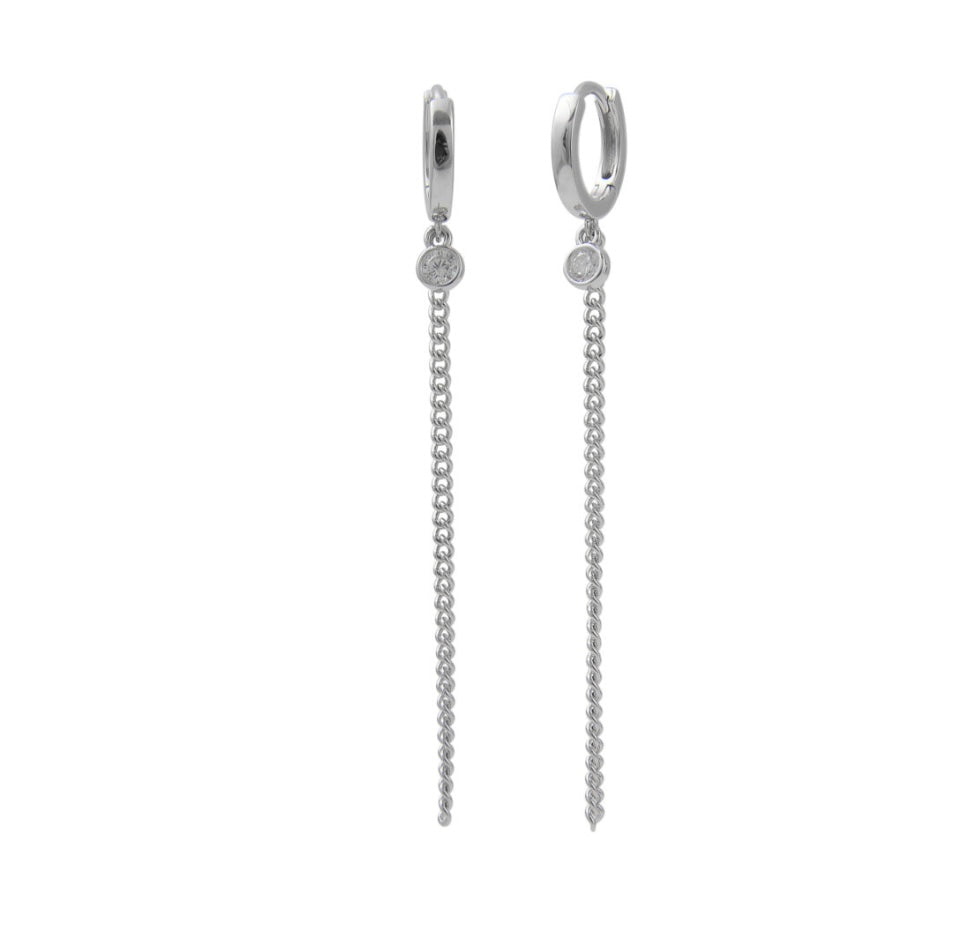 Chain drop earrings silver