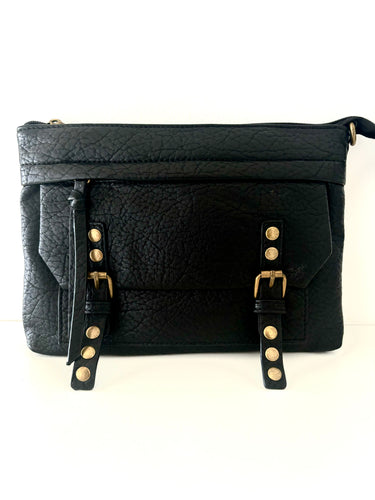 Double buckle bag black