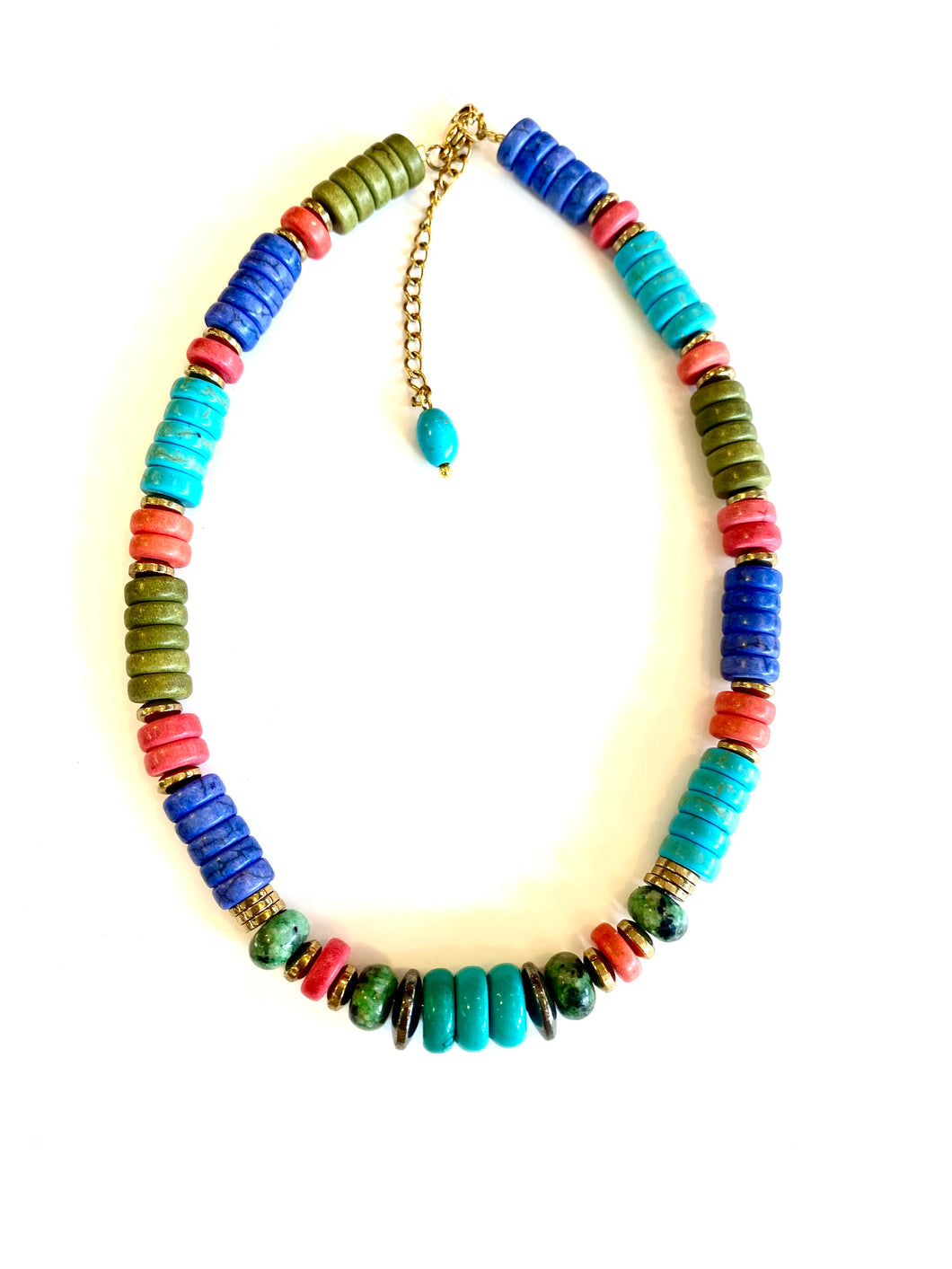 Multico flat beads necklace