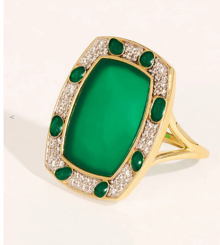 Ring ranee green onyx Be Maad