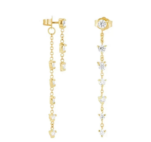 Dangling strass earrings