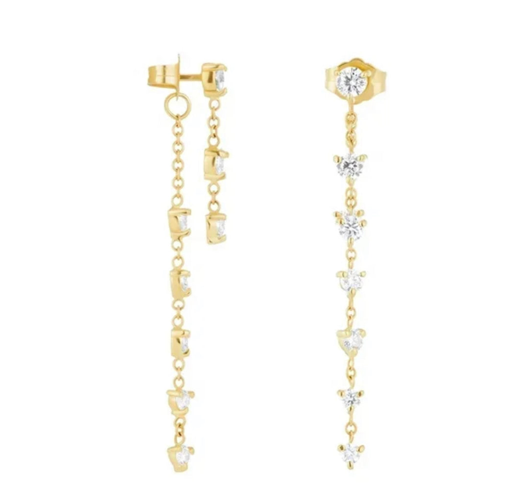 Dangling strass earrings