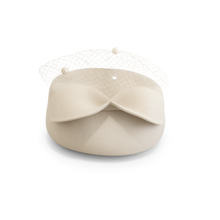 Load image into Gallery viewer, Justine – Light Taupe Felt Pillbox with Veil