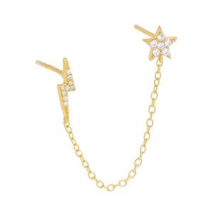 Flash & star double earring (unit)