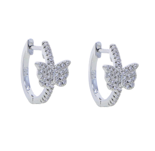 Silver Butterfly hoops