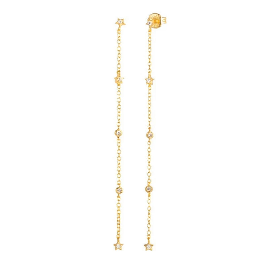 Chain & star earrings